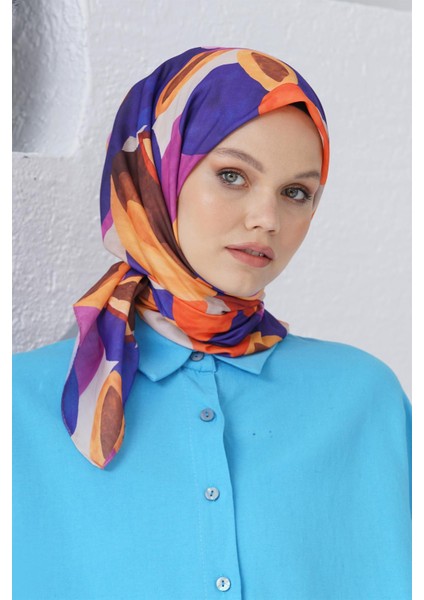 Scarf Linen Keten Karışımlı Pamuklu Sulu Boya Desenli Eşarp fiyatları