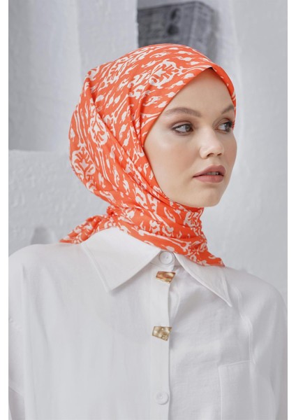 Scarf Linen Keten Karışımlı Pamuklu Çini Desenli Eşarp fiyatları