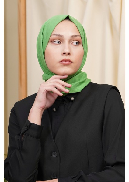 Scarf Kendinden Desenli Tek Renk Kayla Jakarlı Pamuklu Şal