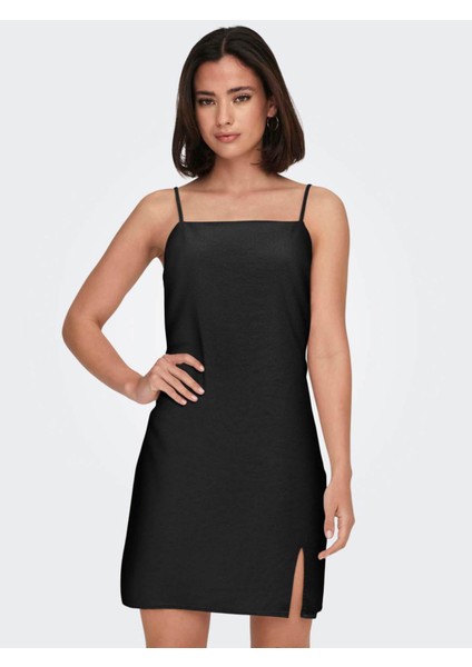 Kadın Elbise Siyah 15255185 Onlcaro Lınen Blend Short Dress modelleri