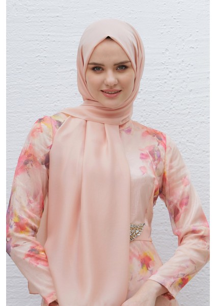 Scarf Abiye ve Günlük Kullanım, Parlak Tek Renk Polina Şal