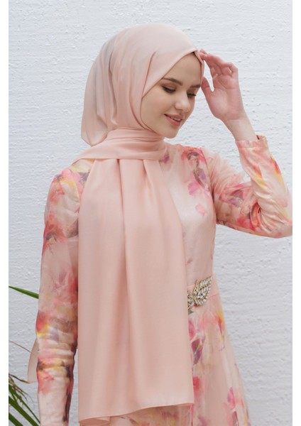 Scarf Abiye ve Günlük Kullanım, Parlak Tek Renk Polina Şal