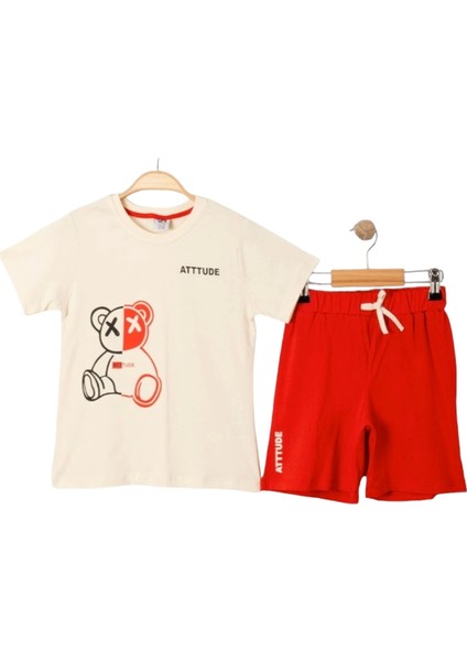 Ayıcık Baskılı Şortlu Takım (3-6 Yaş )