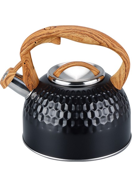 2.5 Litre Paslanmaz Çelik Düdük Su Isıtıcısı 304 Paslanmaz Çelik Alt Alüminyum Levha Ahşap Tahıl Kolu Gaz Düdük Su Isıtıcısı (Yurt Dışından)