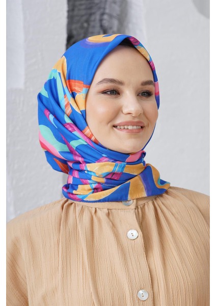 Scarf Linen Keten Karışımlı Pamuklu Confetti Desenli Eşarp