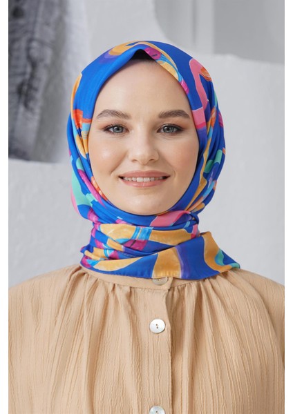 Scarf Linen Keten Karışımlı Pamuklu Confetti Desenli Eşarp
