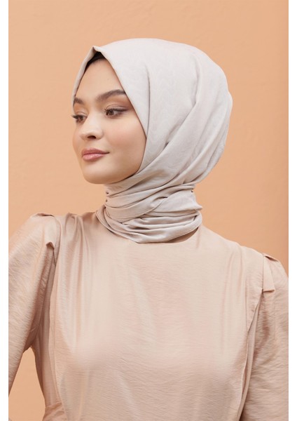 Scarf Kendinden Desenli Tek Renk Kayla Jakarlı Pamuklu Şal