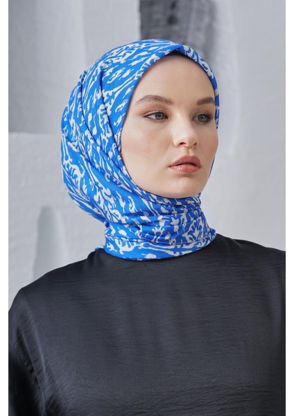 Scarf Linen Keten Karışımlı Pamuklu Çini Desenli Eşarp modelleri