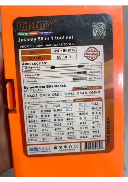 JM-8126 58 Parça Değiştirilebilir Başlıklı Bit Set