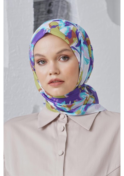 Scarf Linen Keten Karışımlı Pamuklu Zambak Desenli Eşarp fiyatları