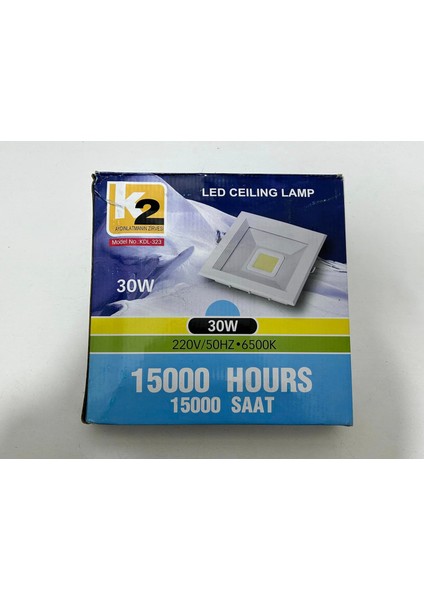 KDL-323 Cob Ledli Kare Tavan Lambası 30W 6500K