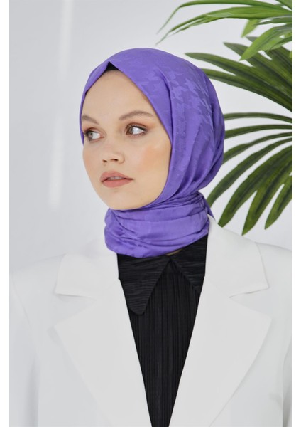 Scarf Floş Jakar Serisi Kazayağı Desenli Şal