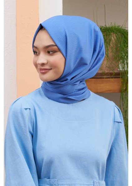 Scarf Tek Renk, Alisa Kendinden Desenli Pamuklu Şal