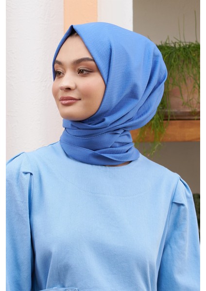 Scarf Tek Renk, Alisa Kendinden Desenli Pamuklu Şal