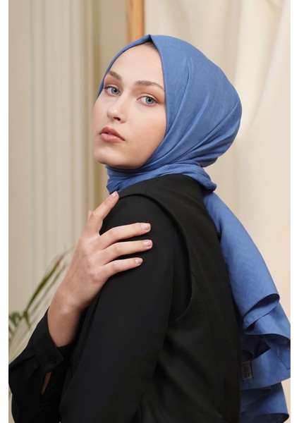 Scarf Kendinden Desenli Tek Renk Kayla Jakarlı Pamuklu Şal
