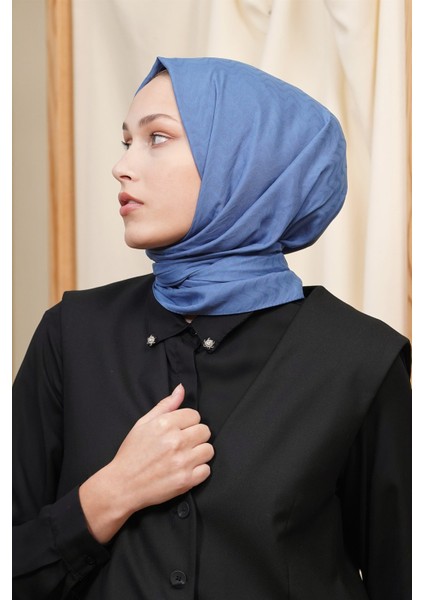 Scarf Kendinden Desenli Tek Renk Kayla Jakarlı Pamuklu Şal