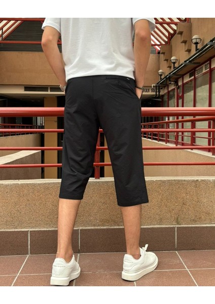 Erkek, Pile Detaylı, Regular-Fit, Bel Bağcıklı, Gofreli, Dokuma Şort 24INP289
