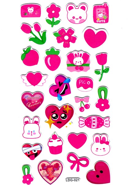 Sticker Kabartmalı Stiker Defter Planlayıcı Etiket LDG021 17 x 9Cmk alp Tavşan