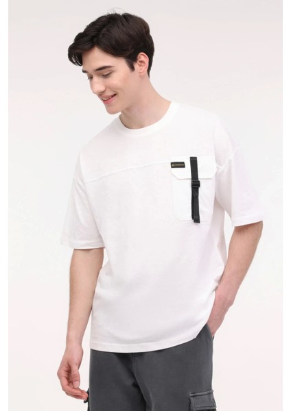 ml Satyr 11UT1010 0 Yaka Erkek Tshirt - Ekru