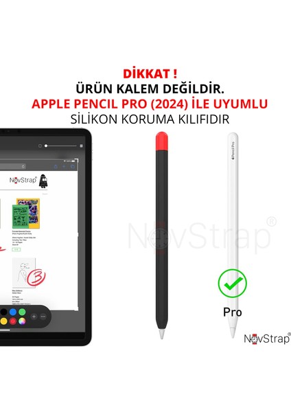 Apple Pencil Pro (2024) ile Uyumlu Silikon Kılıf Pencil Pro Silikon Kaydırmaz Koruma Kılıfı fiyatları