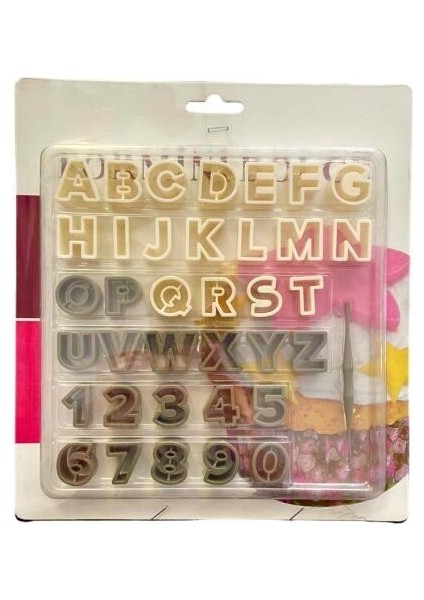 Büyük Harf ve Rakam Büyük Boy Şeker Hamuru Baskı Seti