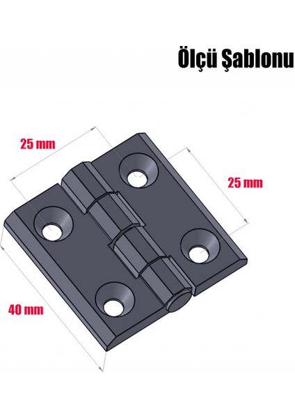 Yaprak Menteşe Metal Mat Siyah 40 x 40 mm