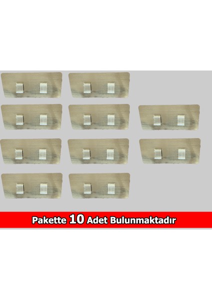 Sticker Kendinden Yapışkanlı  Askılık Altın Sarısı Çiftli Yatay 10 Lu Paket