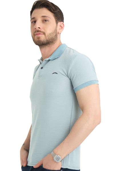 Erkek Bebek Mavisi Polo Yaka Yazlık Pamuklu Kısa Kollu T Shirt