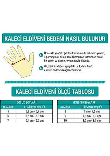 Plonjon Kemikli Kaleci Eldiveni Bilek Bandajlı Parmak Destekli 7-8-9-10