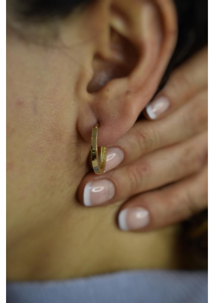 14 Ayar Altın,oval Küpe AGKP213 fırsatları