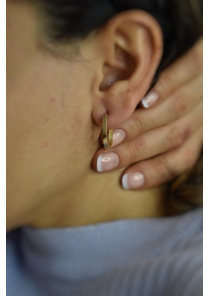 14 Ayar Altın,oval Küpe AGKP213 indirimleri