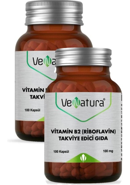 Vitamin B2 Riboflavin 100 Mg 100 Kapsül x 2 Adet