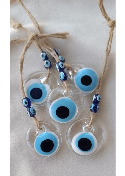 Nazar Boncuğu Saydam 4 cm Şeffaf Delikli Kötü Göz Kovucu 1 Adet modelleri