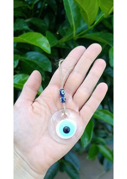 Nazar Boncuğu Saydam 4 cm Şeffaf Delikli Kötü Göz Kovucu 1 Adet fırsatları