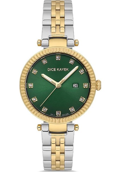 DK.1.AG1329.06 Swarovski Taşlı Çelik Kordonlu Metalik Renk Kadın Kol Saati