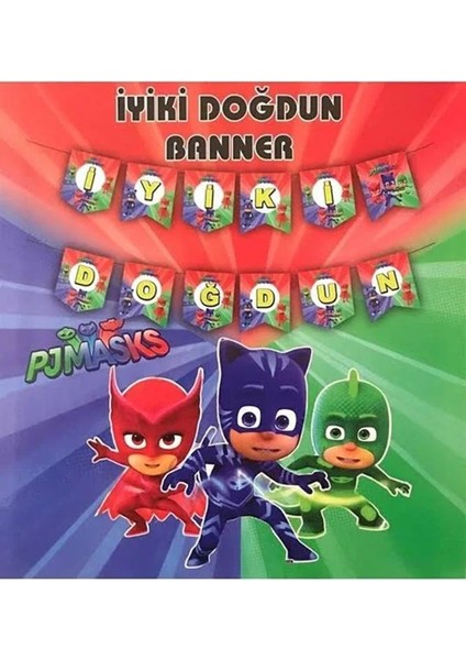 Pij Maskeliler Iyi Ki Doğun Banner 1 Adet 2 Metre Pjmasks Doğum Günü Parti Malzemeleri