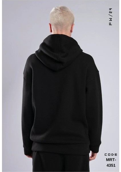 Kapüşonlu Oversize Sweatshirt Siyah MRT-4351