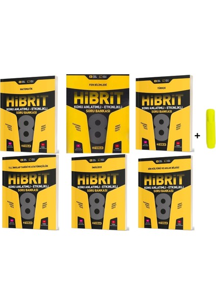 8. Sınıf Tüm Dersler Konu Anlatımlı Etkinlikli Hibrit Soru Bankası Seti 6 Kitap