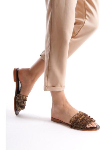 Püsküllü Terlik % 100 Deri El Yapımı Kadın Terlik modelleri