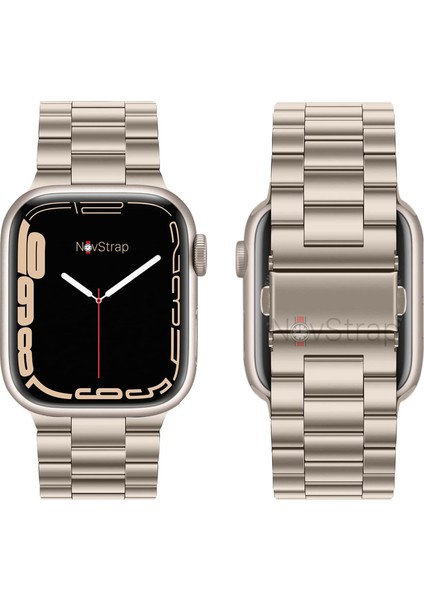 Apple Watch 42mm 44mm 45mm 49mm Seri 4 5 6 7 8 9 Se Ultra Kordon Starlight Metal Çelik fırsatları