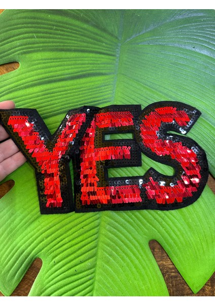 24 x 12 cm Kırmızı Pul Payetli Yess Yazı Arma Dikiş Giyim Çanta Aksesuarı fiyatları
