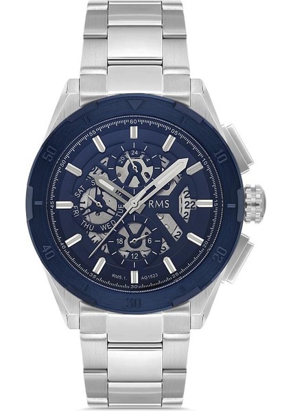 RMS.1.AG1523.03 Tüm Fonksiyonları Aktif Kristal Camlı Metalik Renk Erkek Kol Saati