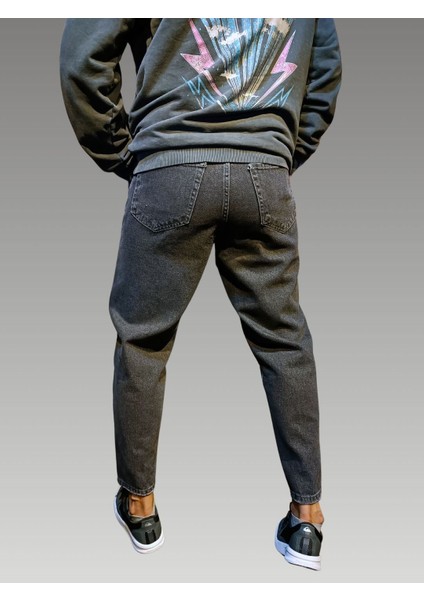 Jeans Unisex Bol Paça Kot Pantolon Antrasit 6297-G1