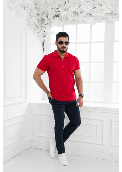 Paul Martin Fermuarlı Polo Yaka %100 Pamuk Regular Fit T-Shirt