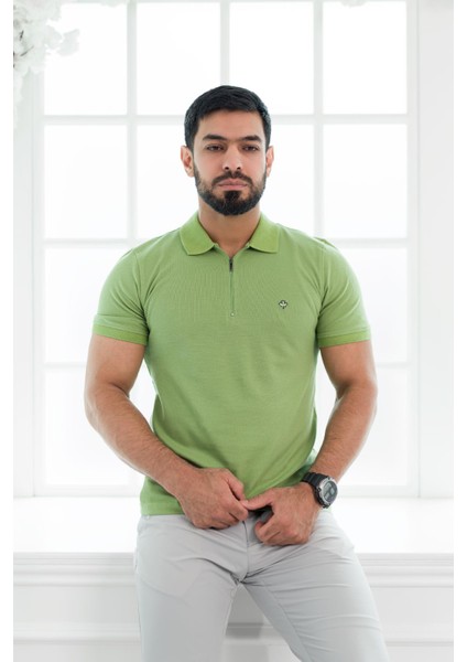 Fermuarlı Polo Yaka %100 Pamuk Regular Fit T-Shirt modelleri