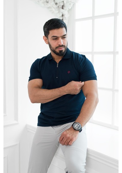 Paul Martin Fermuarlı Polo Yaka %100 Pamuk Regular Fit T-Shirt