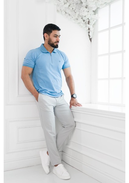 Fermuarlı Polo Yaka %100 Pamuk Regular Fit T-Shirt fiyatları