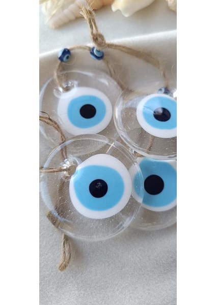 Nazar Boncuğu Saydam 5 Adet 5 cm Şeffaf Delikli Ipli Kötü Göz Kovucu fırsatları