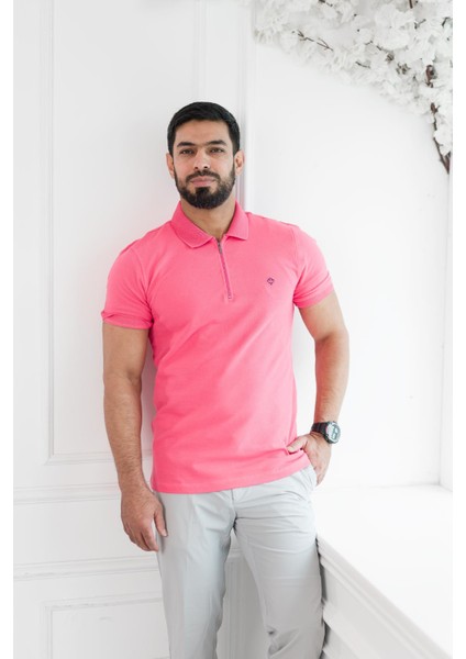 Paul Martin Fermuarlı Polo Yaka %100 Pamuk Regular Fit T-Shirt