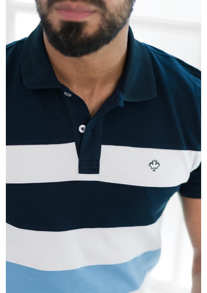 Polo Yaka %100 Pamuk Parça Desenli Regular Fit T-Shirt modelleri
